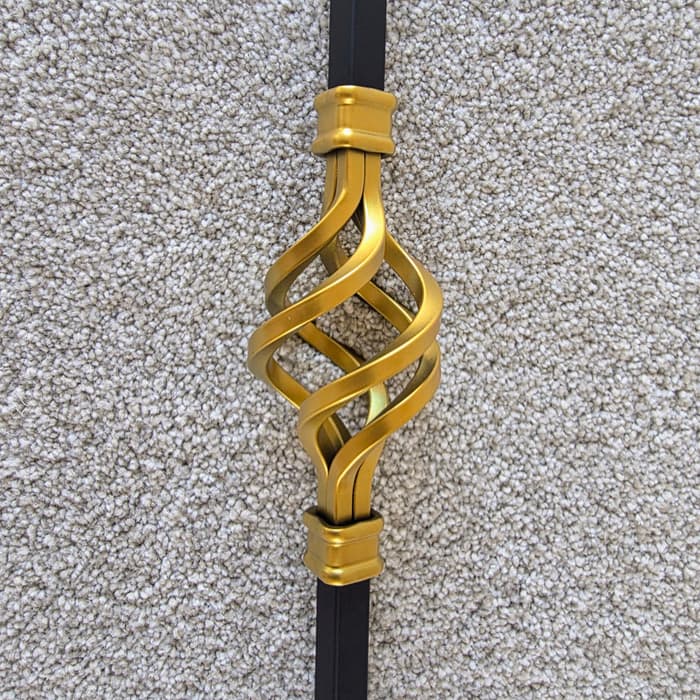 Close-up of the Q-104 Gold Basket spindle finish